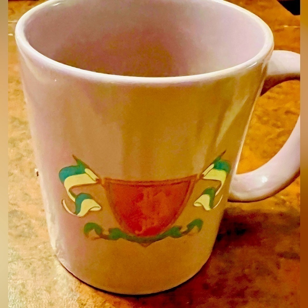 University of Pittsburgh lavender mug, with crest.